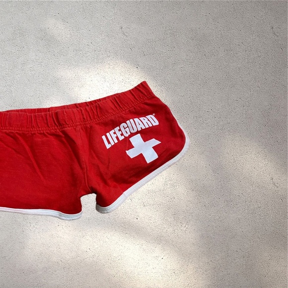 Lifeguard Red Low Rise Booty Shorts - Picture 3 of 7